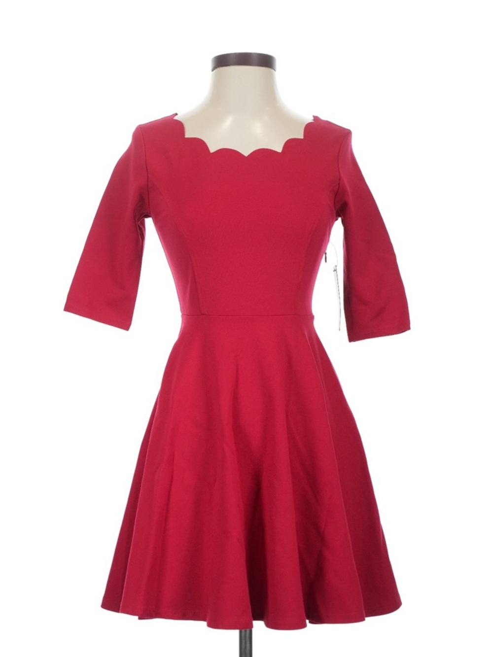 *NWT Lulus Tip the‎ Scallops Red Scallop Skater Fit-and-Flare Party Dress